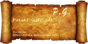 Pataki Győző névjegykártya